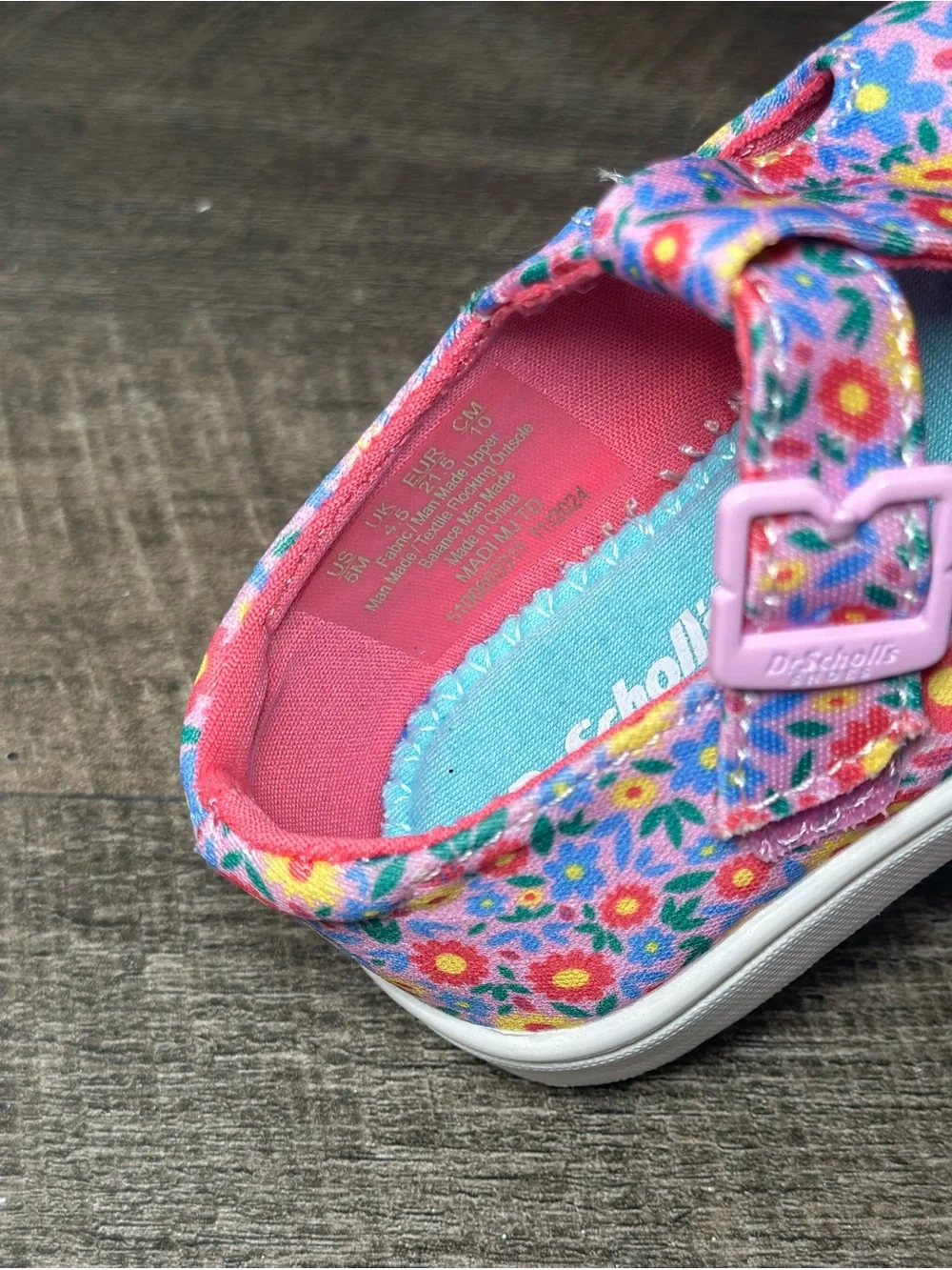 Dr. Scholl’s Girls Floral Mary Jane Sneakers Size 5 Pink Multicolor